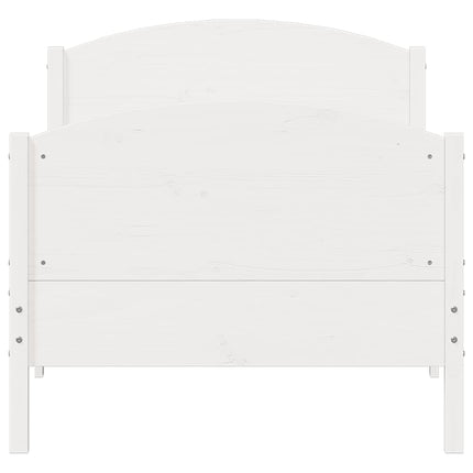 sengeramme uden madras 100x200 cm massivt fyrretræ hvid