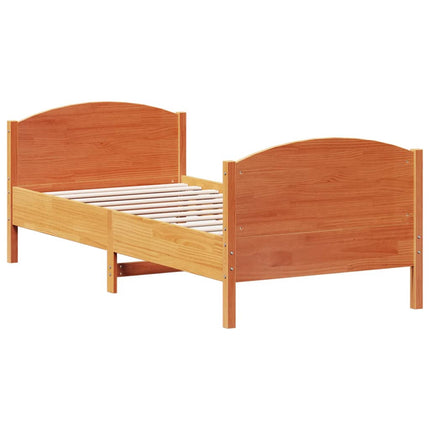 sengeramme uden madras 100x200 cm massivt fyrretræ gyldenbrun