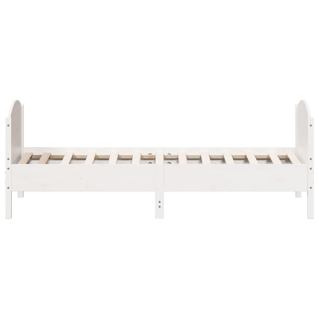 sengeramme uden madras 90x200 cm massivt fyrretræ hvid