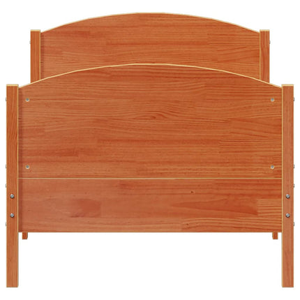 sengeramme uden madras 90x200 cm massivt fyrretræ gyldenbrun