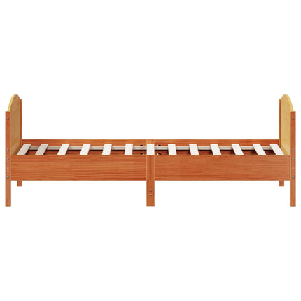 sengeramme uden madras 90x200 cm massivt fyrretræ gyldenbrun