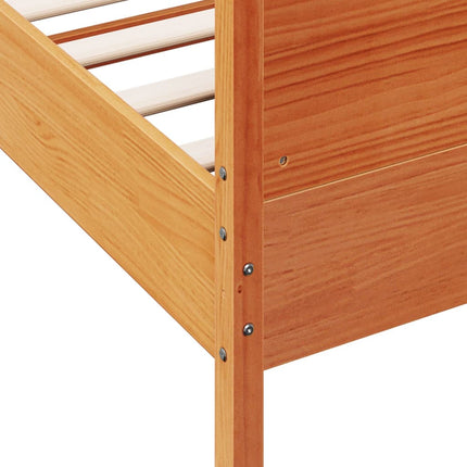 sengeramme uden madras 90x200 cm massivt fyrretræ gyldenbrun
