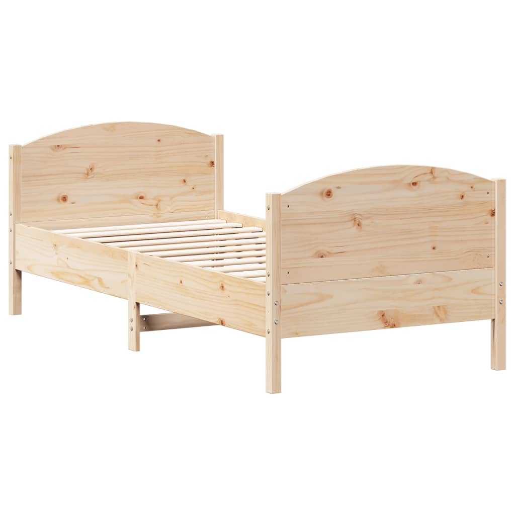 sengeramme uden madras 90x190 cm massivt fyrretræ