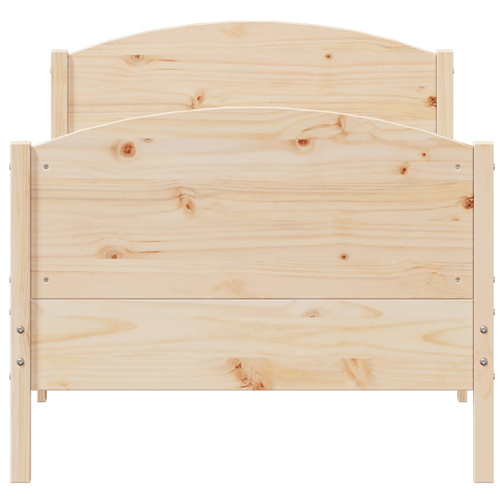 sengeramme uden madras 90x190 cm massivt fyrretræ