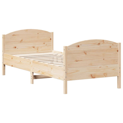 sengeramme uden madras 90x190 cm massivt fyrretræ