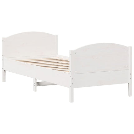 sengeramme uden madras 90x190 cm massivt fyrretræ hvid