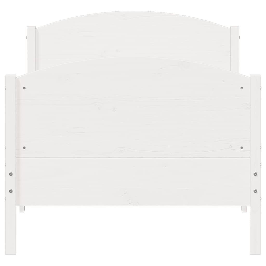 sengeramme uden madras 90x190 cm massivt fyrretræ hvid
