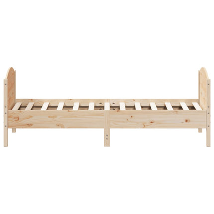 sengeramme uden madras 75x190 cm massivt fyrretræ