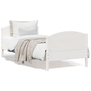 sengeramme uden madras 75x190 cm massivt fyrretræ hvid