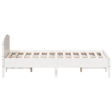 sengeramme uden madras 140x200 cm massivt fyrretræ hvid