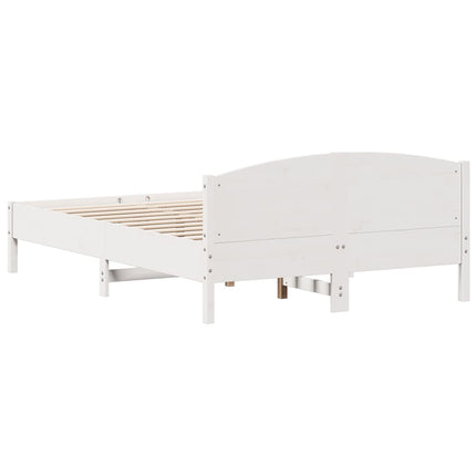 sengeramme uden madras 140x200 cm massivt fyrretræ hvid