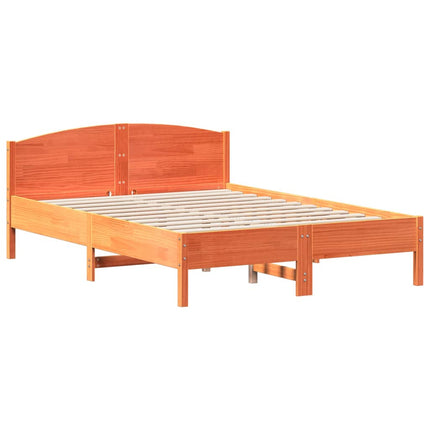sengeramme uden madras 120x200 cm massivt fyrretræ gyldenbrun