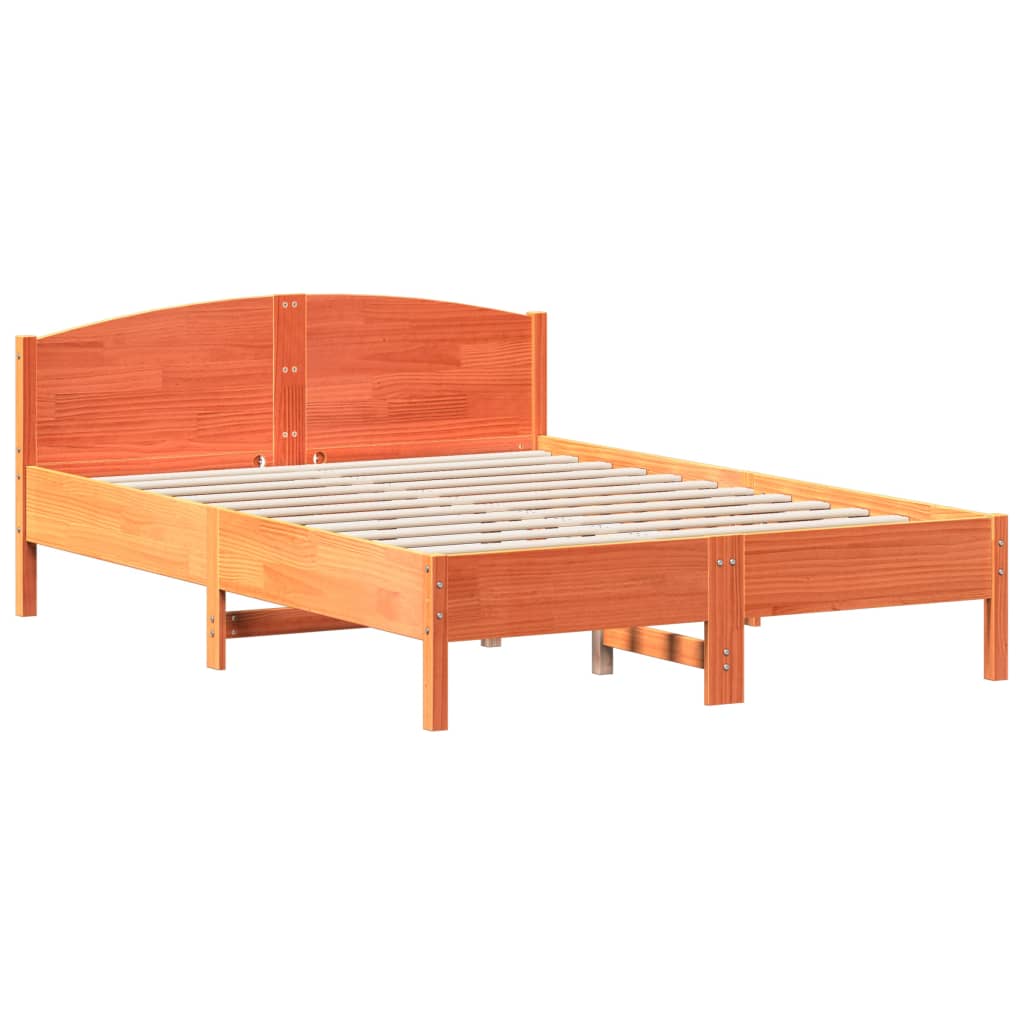 sengeramme uden madras 120x200 cm massivt fyrretræ gyldenbrun