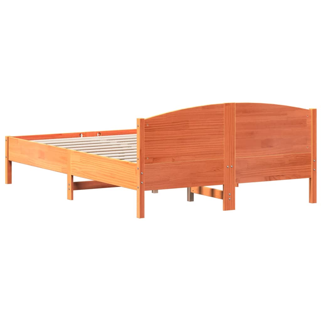 sengeramme uden madras 120x200 cm massivt fyrretræ gyldenbrun