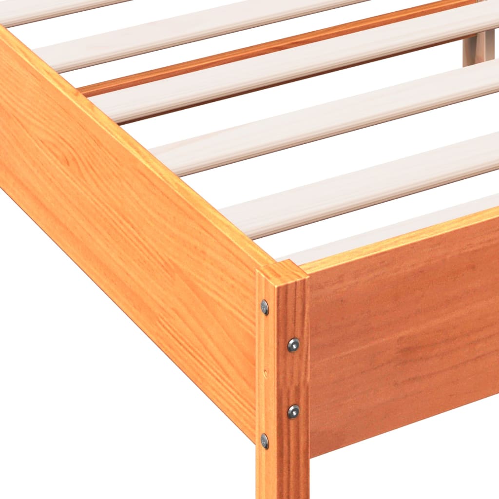 sengeramme uden madras 120x200 cm massivt fyrretræ gyldenbrun