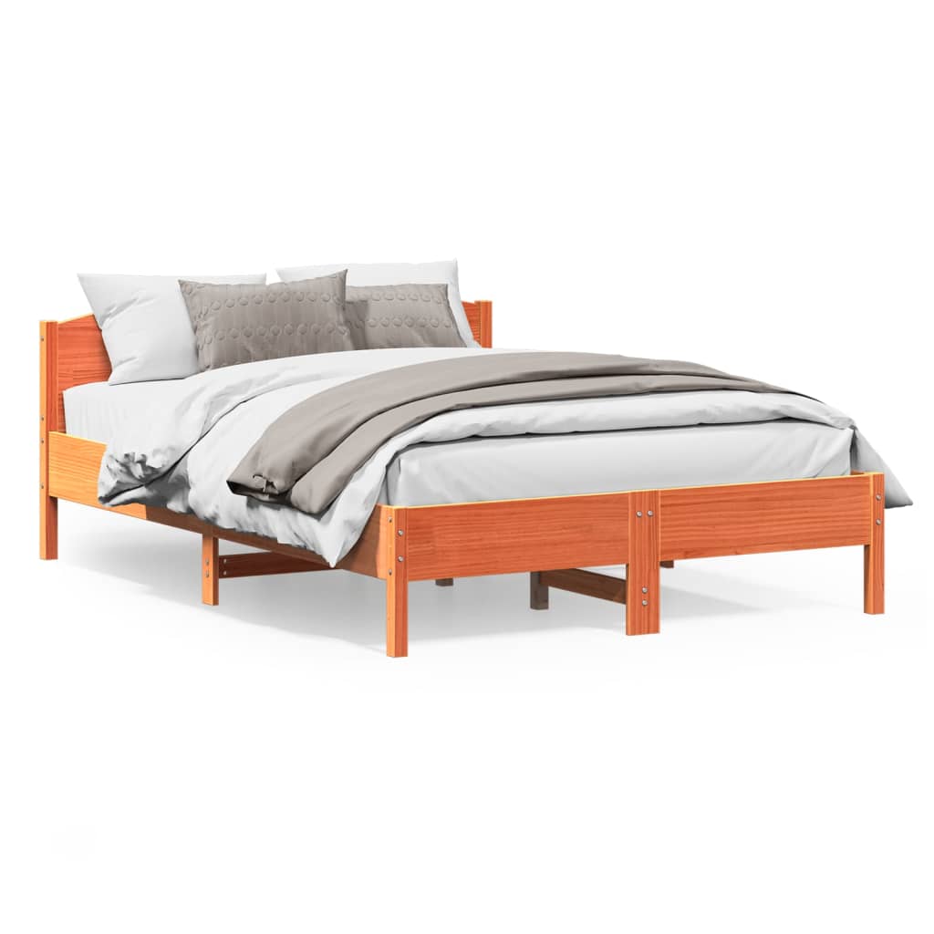 sengeramme uden madras 120x200 cm massivt fyrretræ gyldenbrun