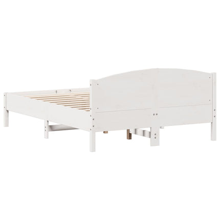 sengeramme uden madras 140x190 cm massivt fyrretræ hvid