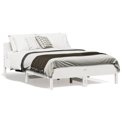 sengeramme uden madras 140x190 cm massivt fyrretræ hvid