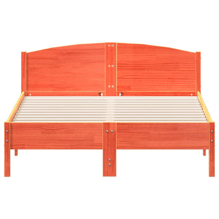 sengeramme uden madras 140x190 cm massivt fyrretræ gyldenbrun