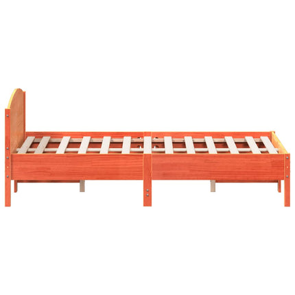 sengeramme uden madras 140x190 cm massivt fyrretræ gyldenbrun