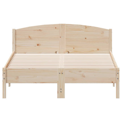 sengeramme uden madras 135x190 cm massivt fyrretræ hvid