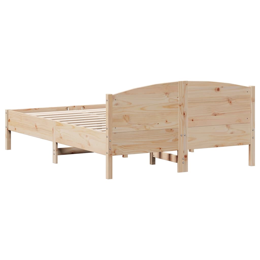 sengeramme uden madras 135x190 cm massivt fyrretræ hvid