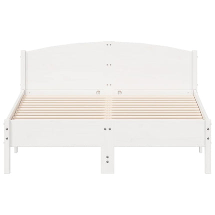 sengeramme uden madras 135x190 cm massivt fyrretræ hvid
