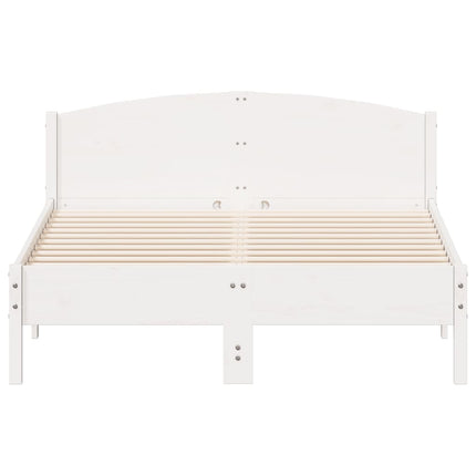 sengeramme uden madras 120x190 cm massivt fyrretræ hvid