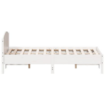 sengeramme uden madras 120x190 cm massivt fyrretræ hvid