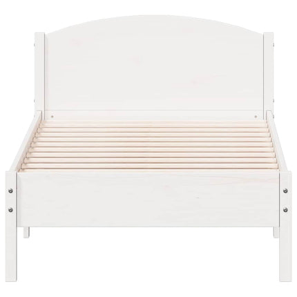 sengeramme uden madras 100x200 cm massivt fyrretræ hvid