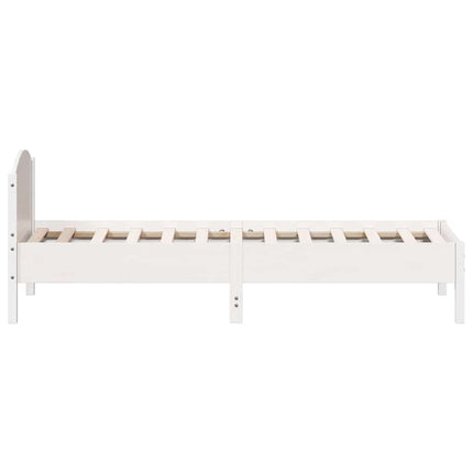 sengeramme uden madras 100x200 cm massivt fyrretræ hvid