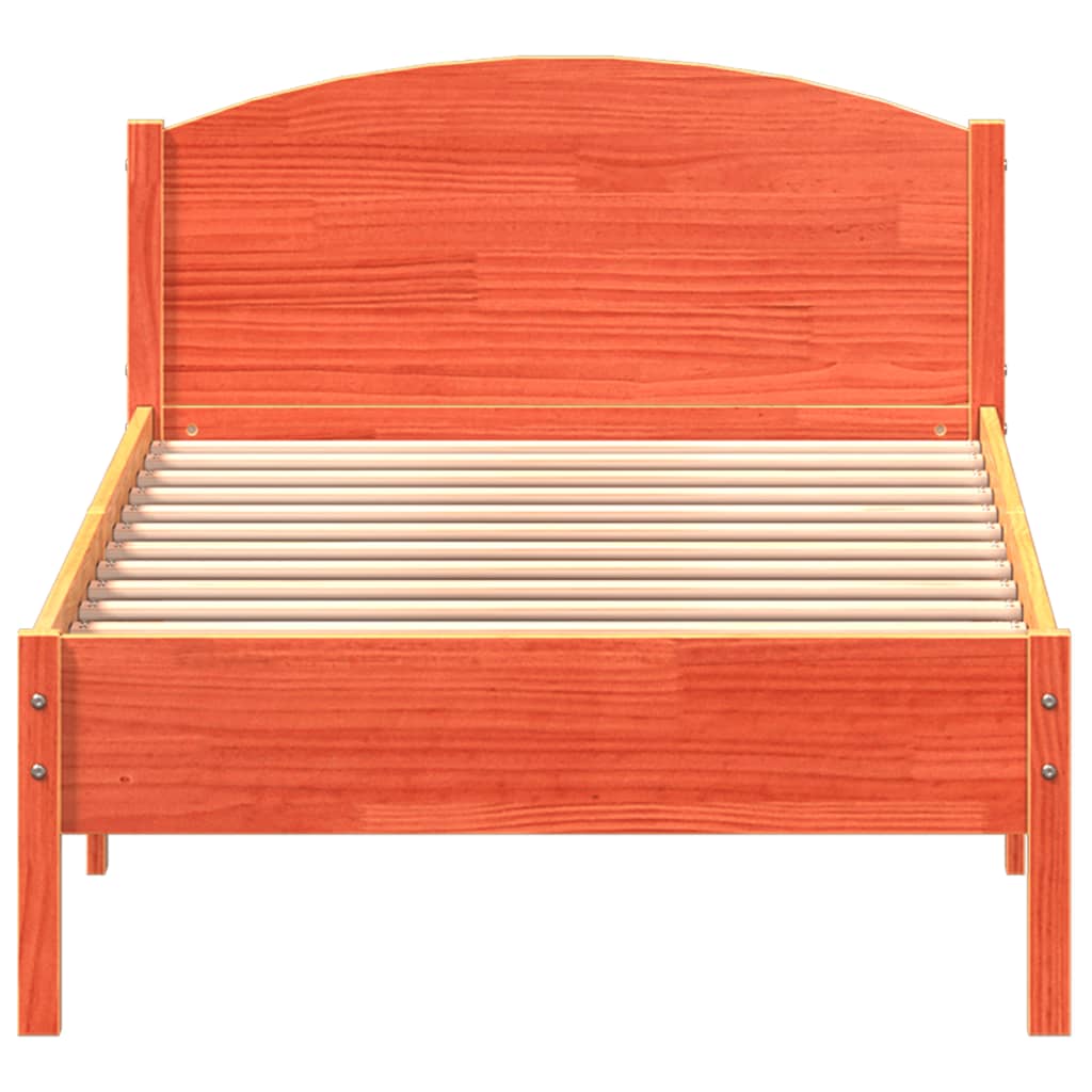 sengeramme uden madras 100x200 cm massivt fyrretræ gyldenbrun