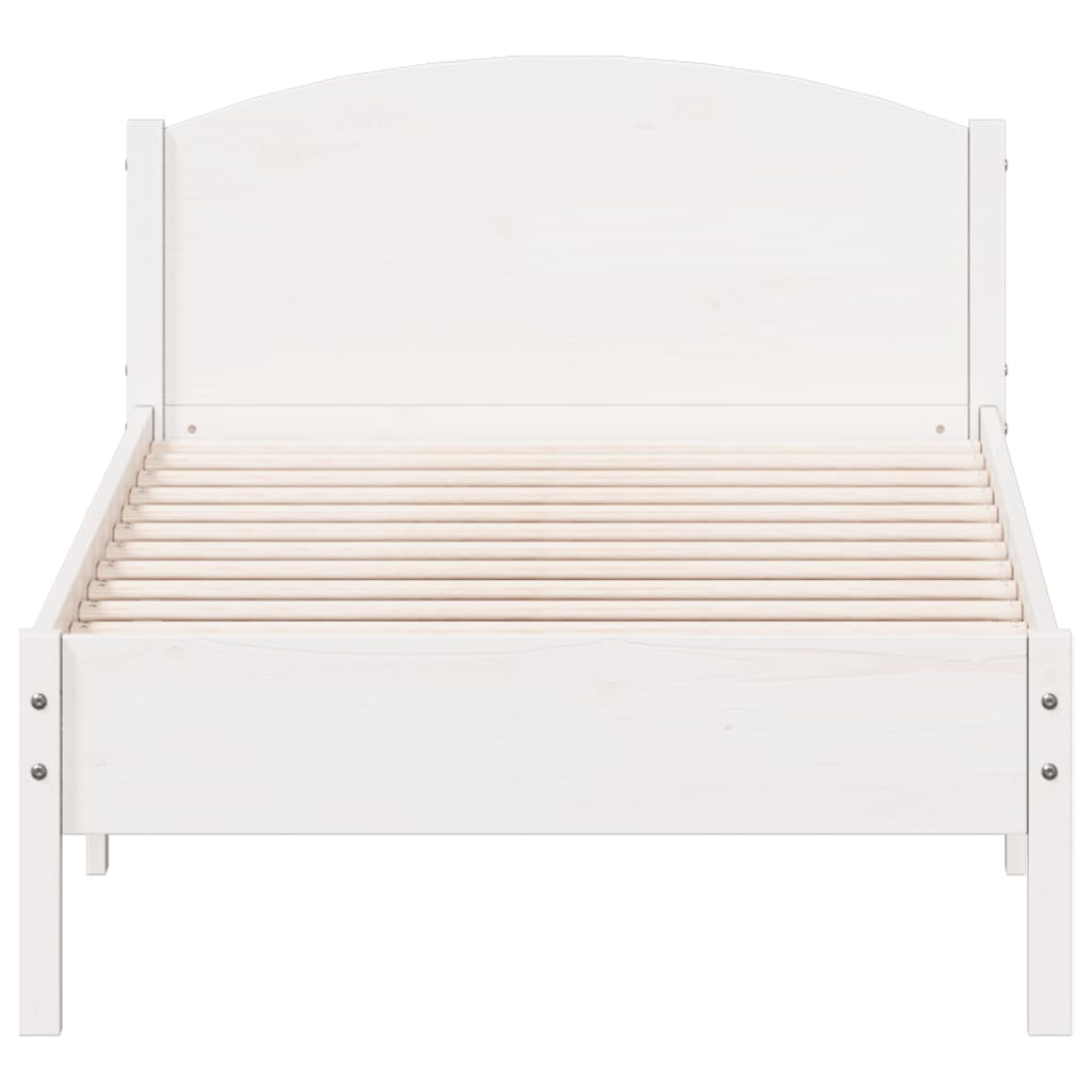 sengeramme uden madras 90x200 cm massivt fyrretræ hvid