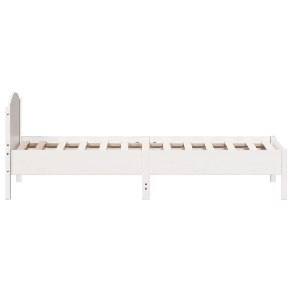 sengeramme uden madras 90x200 cm massivt fyrretræ hvid