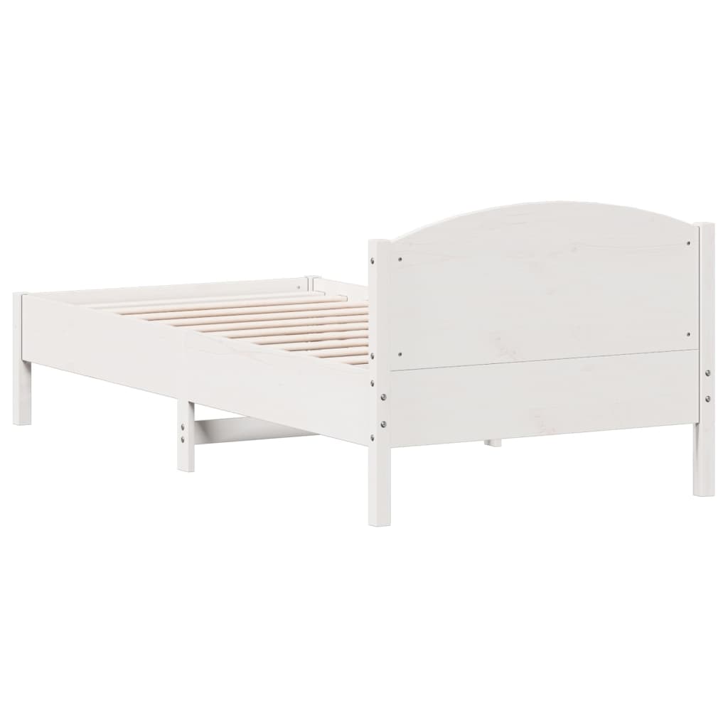 sengeramme uden madras 90x200 cm massivt fyrretræ hvid