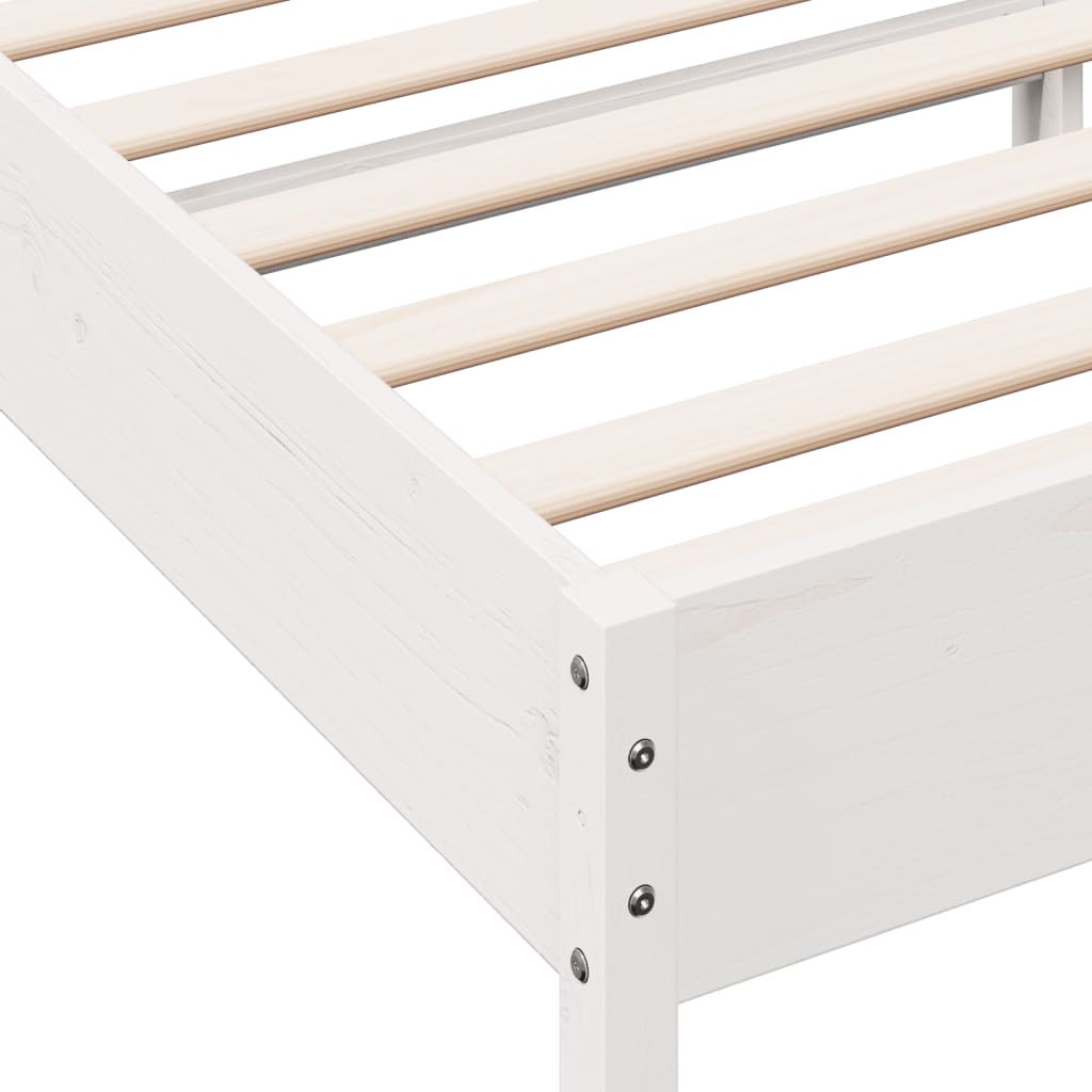sengeramme uden madras 90x200 cm massivt fyrretræ hvid
