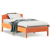 sengeramme uden madras 75x190 cm massivt fyrretræ gyldenbrun
