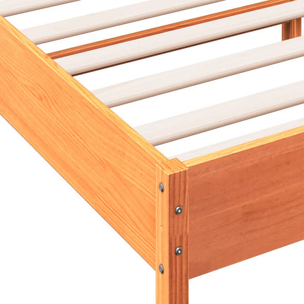 sengeramme uden madras 150x200 cm massivt fyrretræ gyldenbrun