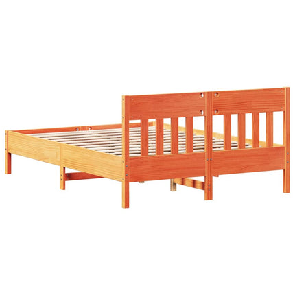 sengeramme uden madras 140x200 cm massivt fyr gyldenbrun
