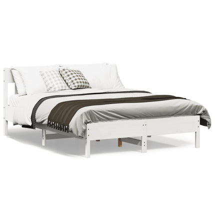 sengeramme uden madras 120x200 cm massivt fyrretræ hvid