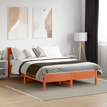 sengeramme uden madras 120x200 cm massivt fyrretræ gyldenbrun