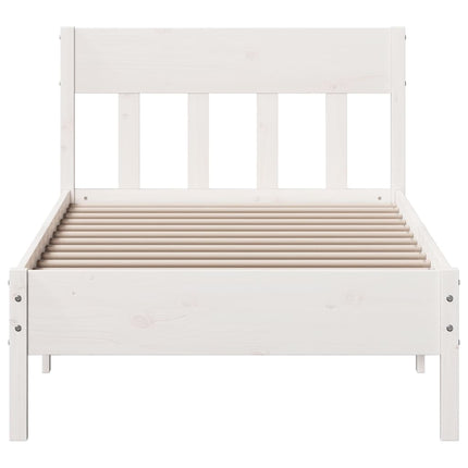 sengeramme uden madras 100x200 cm massivt fyrretræ hvid