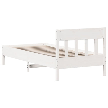 sengeramme uden madras 100x200 cm massivt fyrretræ hvid