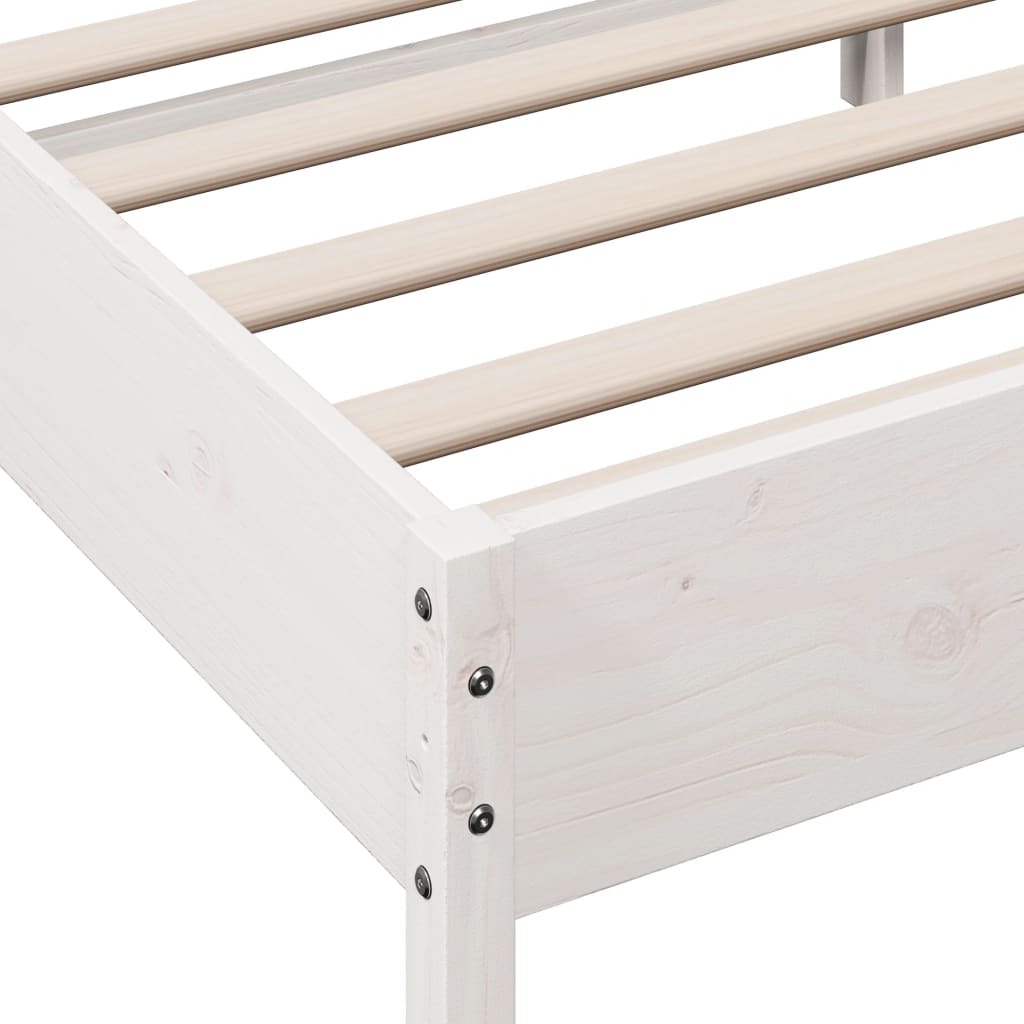 sengeramme uden madras 100x200 cm massivt fyrretræ hvid