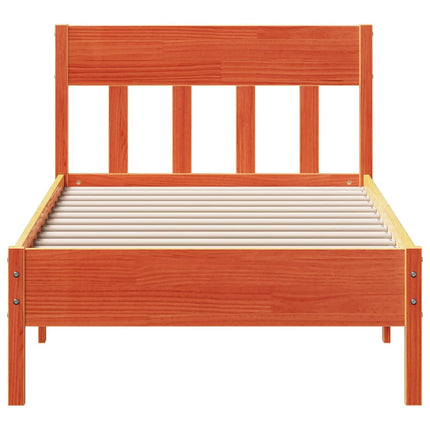 sengeramme uden madras 100x200 cm massivt fyrretræ gyldenbrun