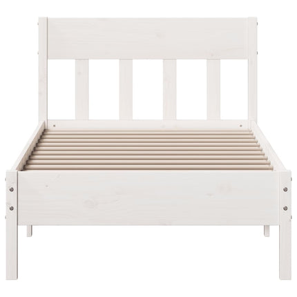 sengeramme uden madras 90x200 cm massivt fyrretræ hvid