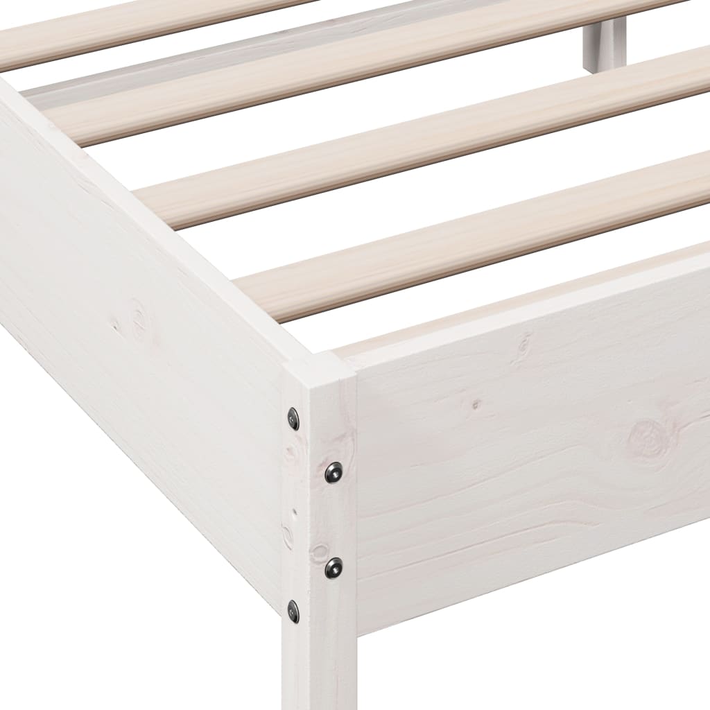 sengeramme uden madras 90x200 cm massivt fyrretræ hvid
