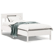 sengeramme uden madras 90x200 cm massivt fyrretræ hvid