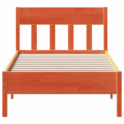 sengeramme uden madras 90x200 cm massivt fyrretræ gyldenbrun