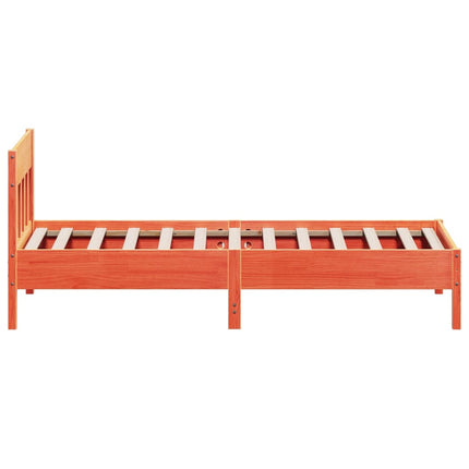 sengeramme uden madras 90x200 cm massivt fyrretræ gyldenbrun